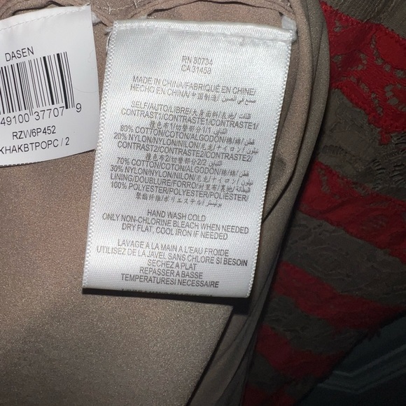 BCBGMAXAZRIA Mixed Lace Shirt Cotton Dress - Picture 6 of 6